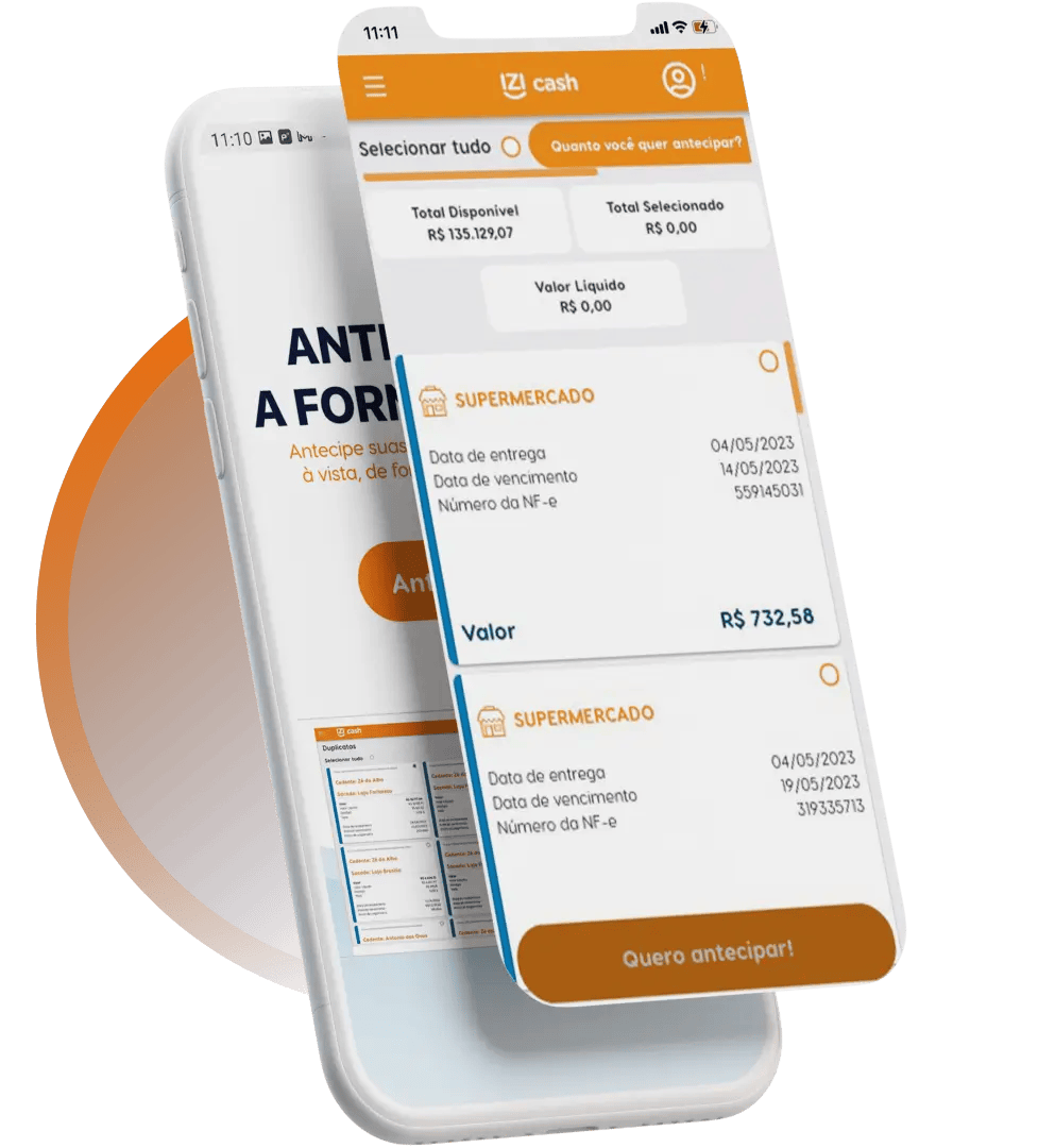 Aplicativo IZIcash com antecipação de recebíveis