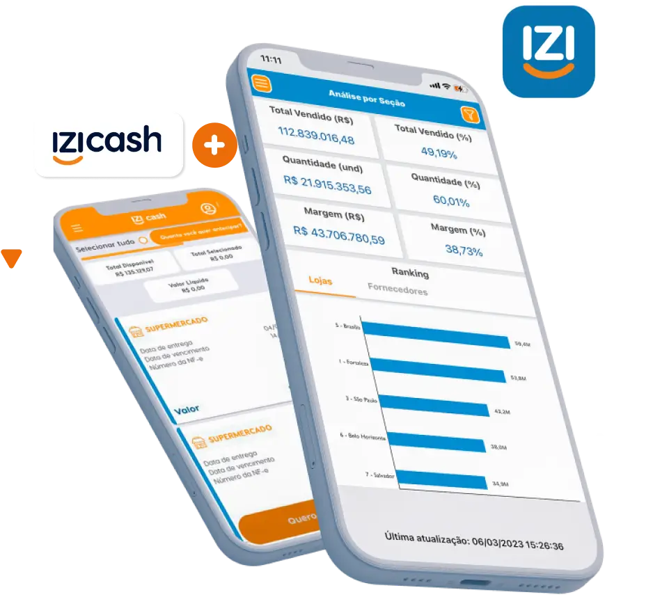 Aplicativos mobile do IZI.app e IZIcash